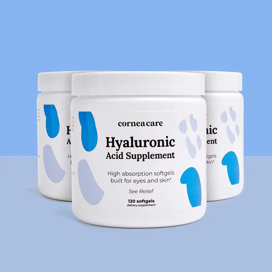 3-Pack Hyaluronic Acid Supplements (360 Softgels) - High Absorption Oral Hyaluronic Acid, Eye Vitamins, For Dry Eyes, Anti Aging, Firmer Skin, Stronger Hair,  Healthcare