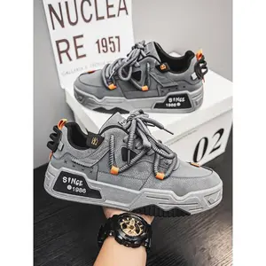2026 Men's Fashionable Lace Up Skateboarding Shoes, Casual Comfortable Breathable Sports Running Shoes, Male All-match Round Toe Shoes for Daily Wear, Outdoor Sneakers