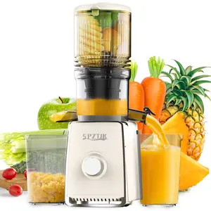 Masticating Juicer Machines, 5.3" Inch Feeding Chute Supports Whole Fruits and Vegetables，Slow Cold Press Juicer，Easy to Clean
