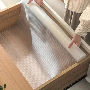 Reusable Drawer Liners Washable Dustproof and Non-slip Placemats Kitchen Cabinet Mats Refrigerator Non-slip Liners Shelf Paper, Shelf Liners Coasters, Transparent