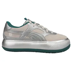 PUMA Womens X Pronounce Suede Mayu 2 Metallic Platform Lace Up Sneakers Shoes Casual - Silver