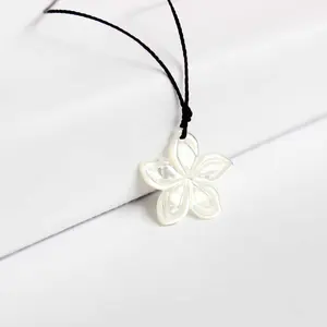 Carved Plumeria Necklace