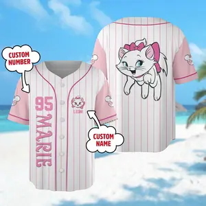 Custom Marie Cat Baseball Jersey  The Aristocats Baseball Team Shirt  Aristocats Basketball Jersey  Marie Baseball Shirt  Gift For Cat Lover