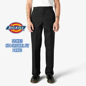 Dickies 874 Original Fit Pants High Rise Relaxed Fit Hook-and-Eye Closure Easy-Care Denim Trouser for Everyday Wear