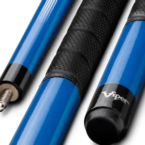 Viper Revolution Sure Grip Pro Blue Billiard/Pool Cue Stick Tip Wrap Maple Hardwood Pro Taper Rubber Spiral Wrap Le Pro Leather Tip