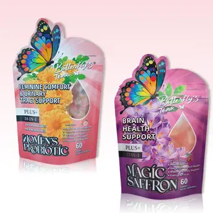 Butterfly's Tear 12-in-1 Magic Saffron & Women's Probiotic Gummies – With Ashwagandha, Turmeric, 4 Prebiotics – Brain Health, Mood, Flora Support – 60 Count