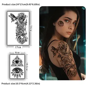 Ultra Realistic 3D Temporary Tattoos 36 Sheets 12 Large & 24 Small Waterproof Lifelike Scary Lion Wolf Tiger Skull Patterns for Men Women Cosplay Festivals