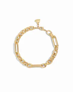 Sami Jewels Chain Link Bracelet, 14K Gold Plated Bracelet, Stackable Bracelet, Chain Bracelet, Paperclip Chain, Gift for Her