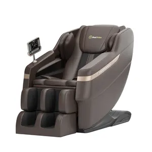 Real Relax 2024 massage chair full body zero gravity mode comfort relaxation foot massage Bluetooth LCD lumbar heater Brown massage recliner