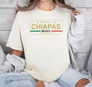 Chiapas Mexico License Plate T-Shirt - Playera Mexicana con Placa de Carro, Full Sizes, Full Colors, Gift For Mexican