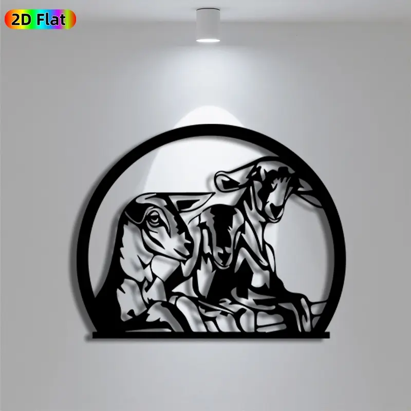 1pc Avant - Garde Sheep Metal Wall Art, Iron Craft, for Living Room, Garden, Zoo Corner Decor, Artistic Metalwork, Silhouette wall decor, Art Wall Decoration, Christmas Decor, Ideal Gift for Nature Lovers
