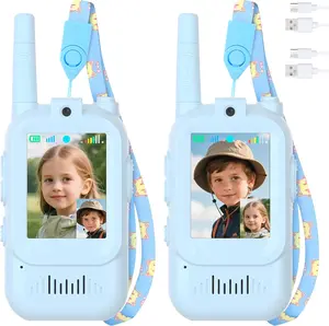 Video Walkie Talkies for Kids 2 Pack Rechargeable 1000 Feet Range Birthday Indoor Outdoor