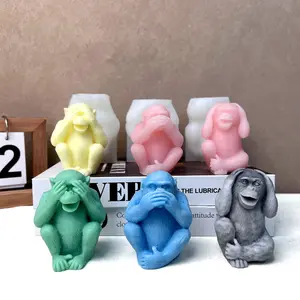 Realistic Monkey Silicone Mold, DIY Home Decor Crafts, Suitable for Resin, Candle Wax, Plaster, Cement, Polymer Clay, Animal Mould