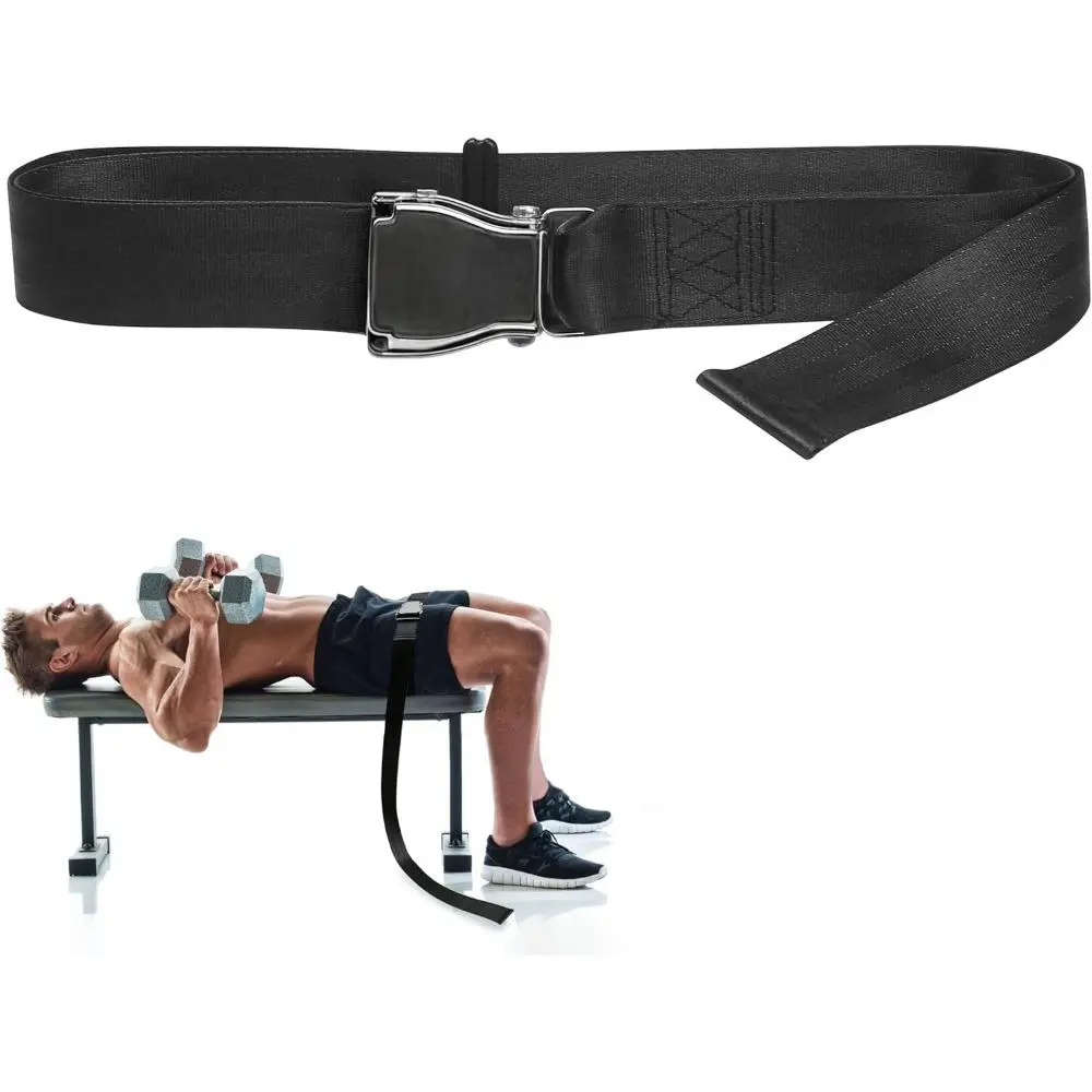 Sturdy and Durable Leg Strap & Belt Squat Collar, 5.6ft Adjustable Buckle for Stability, for Nordic Curls, Leg Extensions & Home Gym Sessions, Legs
