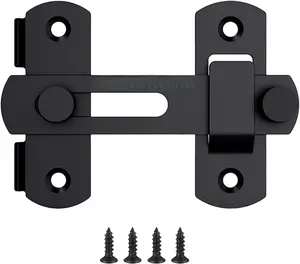 Barn Door Lock- Heavy Duty 180 Degree Flip Sliding Latch Lock with Flip Door Latch & Safety Door Lock, Easy Installation,  for Barn Doors, Pet Doors, Bathrooms, Sliding Doors & Cabinets