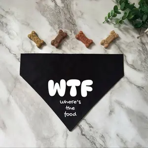 Funny Over The Collar Dog Bandana - Pet Accessory Clothing - WTF Where’s The Food