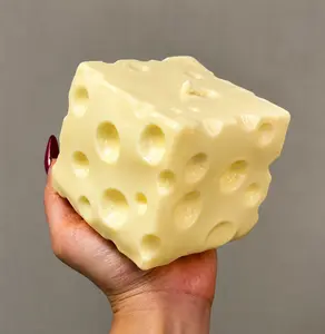 Jumbo Cheese Cube Stress Ball Big Cheese Shapeable Squeeze Ball Non-Bounce Fidget Toy ASMR Sensory Anti-Stress Festival Gift