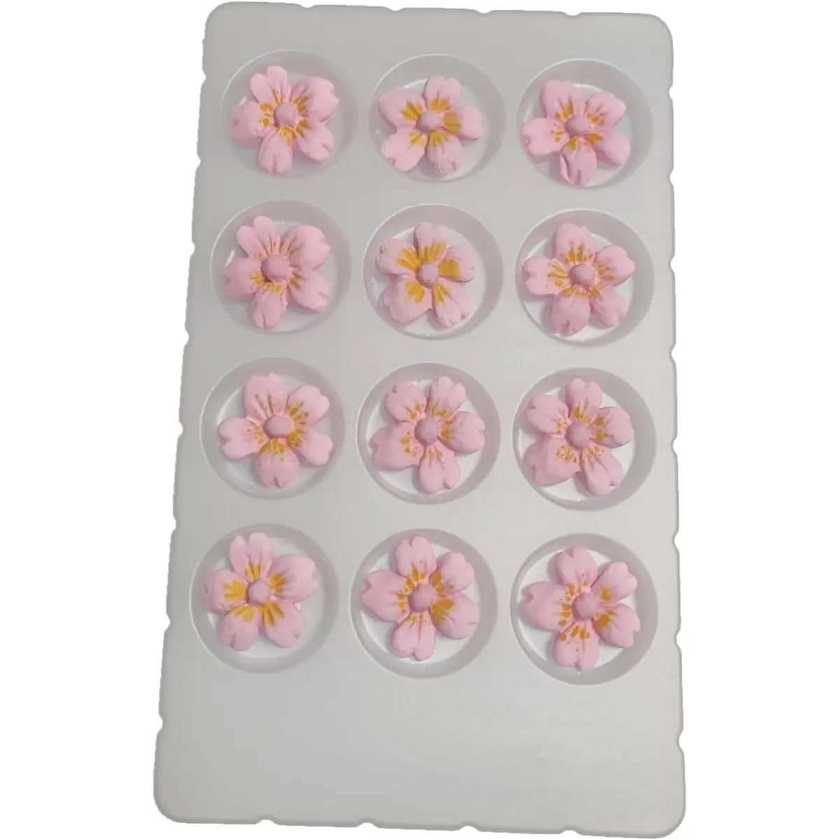12-Piece Edible Flowers Baking Decorations - Edible Design Cupcake Toppers, Icing Cookie Accents for Happy Birthday, Holiday, Halloween Celebrations