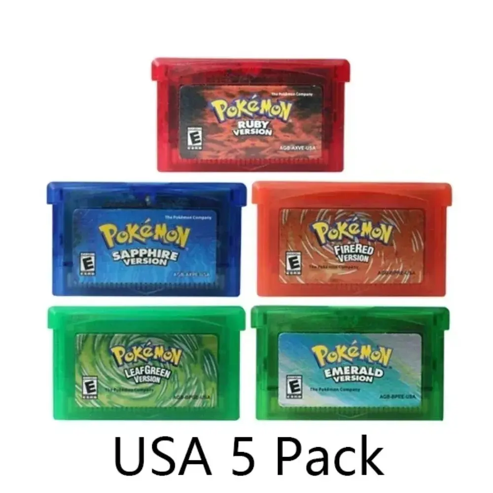 popular USA GBA Video Game Cartridge Console Card Pokemon Series Emerald FireRed LeafGreen Ruby Sapphire USA Version for GBA NDS