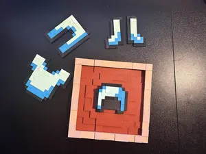 Pixelated Item Frame - Retro Design with Magnetic Feature for Easy Item Attachment - Perfect Accessory for Gaming Enthusiasts