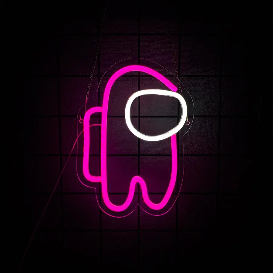 Alien Neon Sign Lights Astronaut with USB for Kid's Room Bedroom Bar Restaurant Game Room Christmas Valentine's Day Birthday Party Gift Creative LED Lighting Decorative Light LED Art Decoration Light
