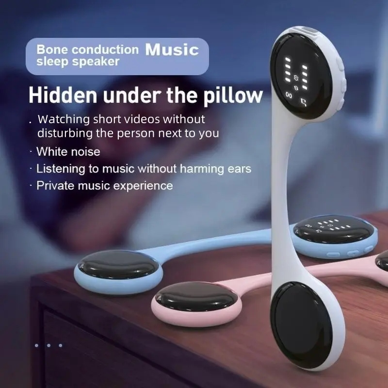 Bone Conduction Pillow Sleep Speaker with Audio, Private Music, White Noise Functions, Non-Disturbing for Partners, Home & Party Gift Supply