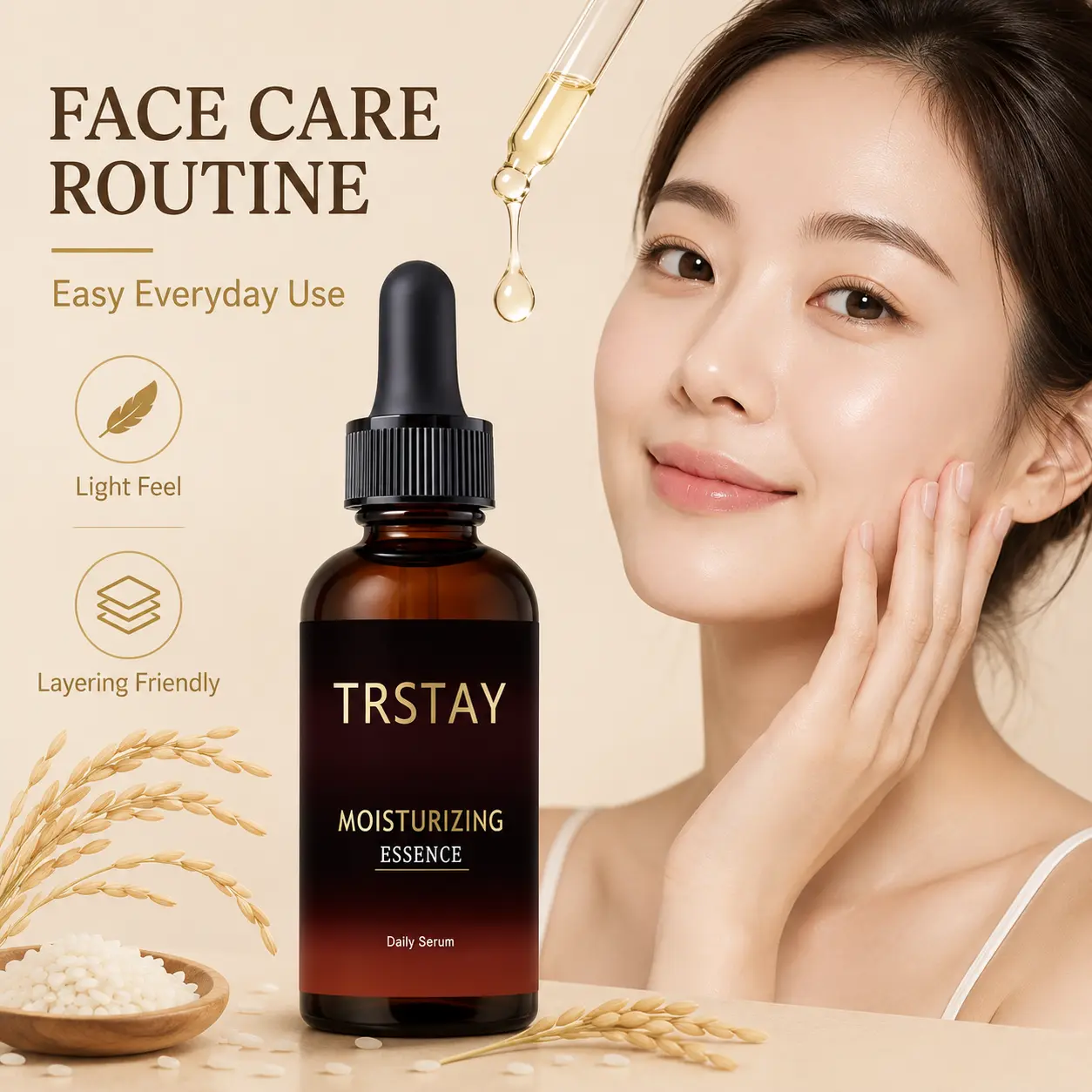 Women’s Hyaluronic Acid & Vitamin C Face Serum with Argan Oil – Lightweight Moisturizing Formula for Dry Skin, Helps Leave Skin Feeling Soft, Smooth and Refreshed, 50ml
