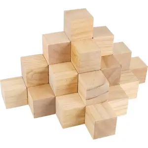 50 count 2 Inch Wooden Cubes, Unfinished  Blocks,  Blocks for Crafts, Carving, DIY Projects