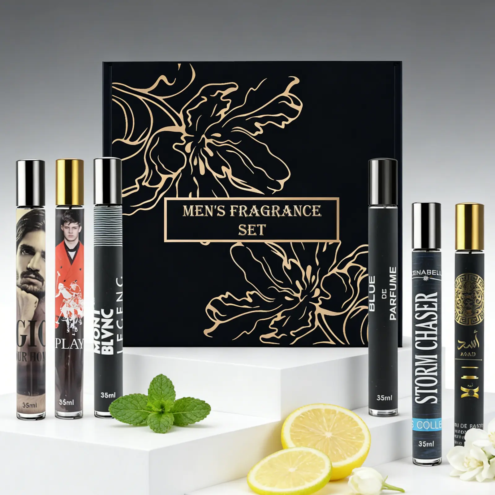 Men's 6-Pack 7.1oz (35ml) Alcohol-Based Cologne Gift Box Set - Portable Mini Travel Fresh Fragrances for Male Wear, Elegant Scent Assortment, Perfect Gift for Valentine's Day, Birthday