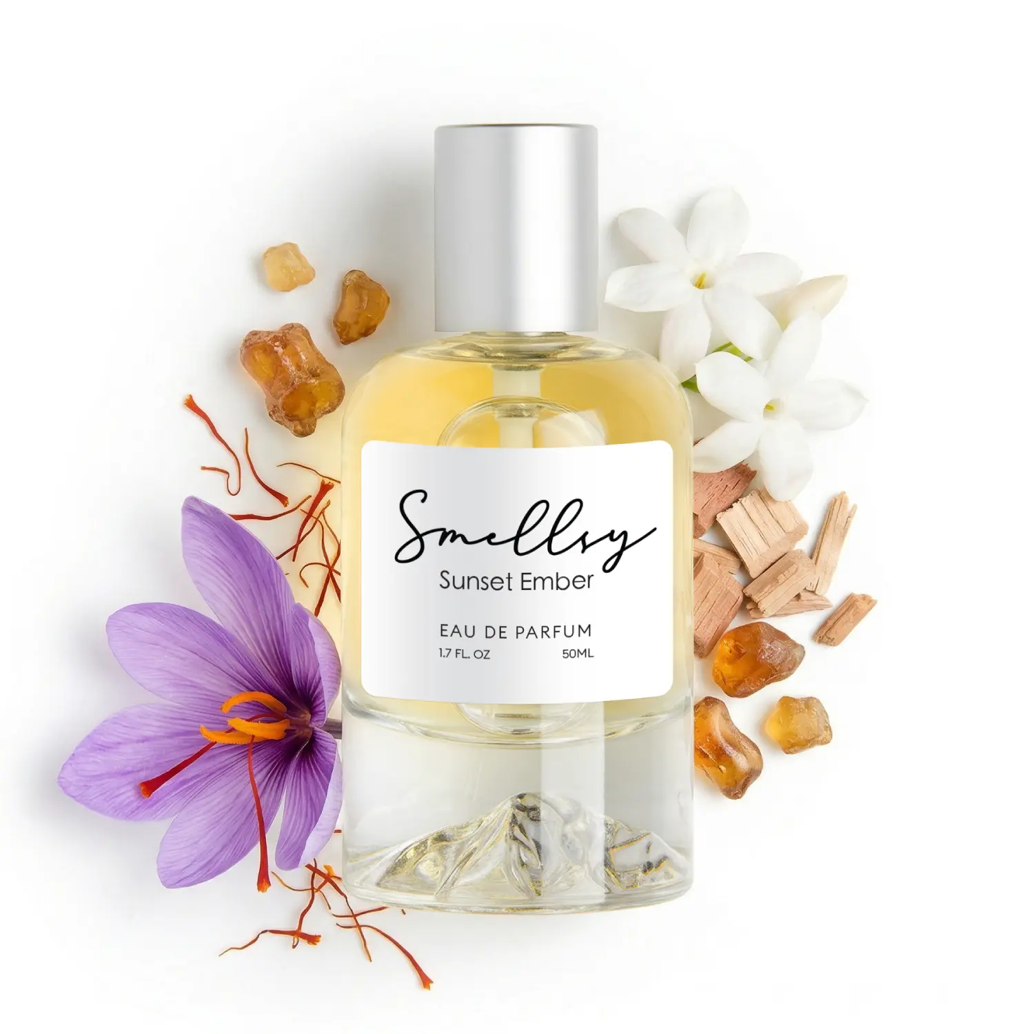 Ambery Saffron Sunset Ember Eau de Parfum | Long Lasting Saffron Amber Perfume for Women & Men, Made in USA, Vegan & Paraben Free, 1.7 fl oz (50ml)