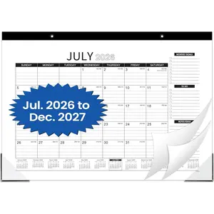 2026-2027 Desk Calendar - Desk Calendar 2026-2027, July 2026 - December 2027, 18 Monthly Desk Pad/Wall Calendar, 2-in-1 Desktop Calendar, 17" x 12", Thick Paper, Corner Protectors