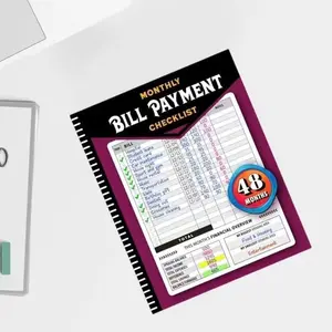 Complete Bill Payment Record Notebook | Monthly Expense Tracker with 48-Month Financial Overview, Spending Analysis & Budget Planning Pages Bill Organizer Planner Finance Checklist Organizer