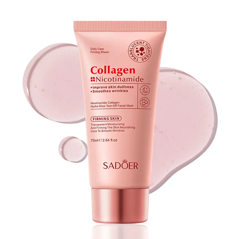 Collagen Nicotinamide Peel-off Mask, Locks in Moisture, Improves Dullness, Smooths Wrinkles, Firming Deep Cleansing Face Mask for All Skin Types, 75ml SADOER