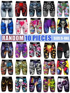 Men's Long Briefs, Moisture-Wicking Quick-Dry Fitted Sports Underwear, Breathable Elastic Comfort Casual Shorts, Halloween Print Design
