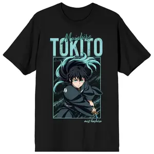 Anime Demon Slayer Muichiro Tokito Mist Hashira T-Shirt for Men Women Kids Japanese Manga Graphic Tee Cotton Streetwear Top