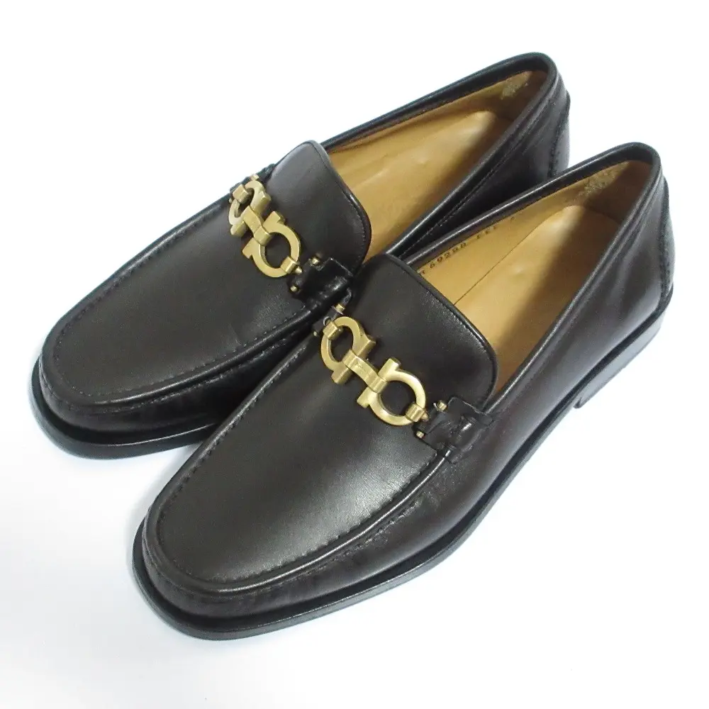 Pre-owned SALVATORE FERRAGAMO Calfskin Small Leather Goods Gancini Loafer