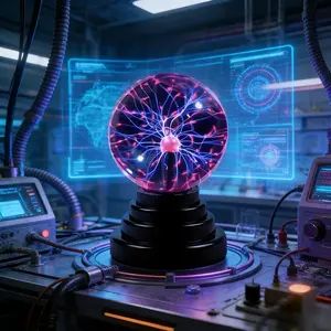 Touch Sensitive Plasma Ball Lamp - USB Compatible Science Toy, Static Electricity Lighting Effect Night Light, Mysterious Atmosphere Party Decor, Unique Creative Gift for Festivals
