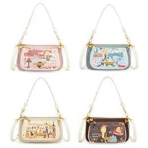 Venetti Shoulder Bag, Crossbody Bag for Women with Adjustable Strap, Women's Hand-Painted Cute Clutch Hobo Bag.