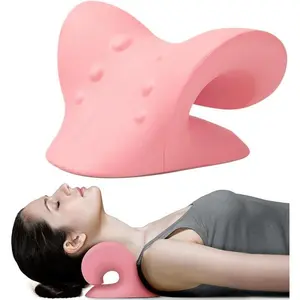 Neck Stretcher, Neck Hump Corrector, Neck and Shoulder Relaxer, Cervical Traction Device Pillow, Muscle Relax and Tmj Pain Relief, Relaxation Aid, Blue