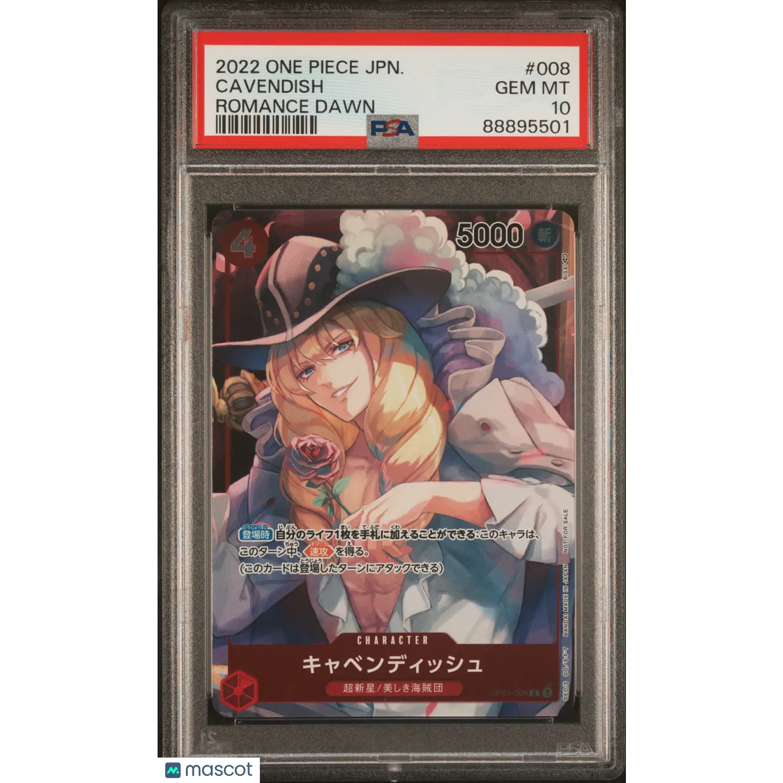 PSA 2022 One Piece Cavendish OP01 008 Japanese Box Topper Full Art 10