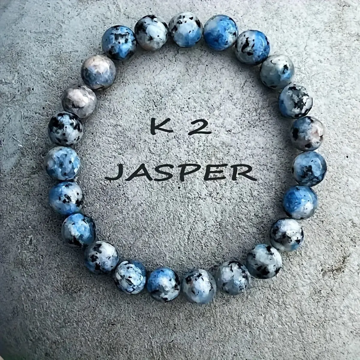 Natural K2 Azurite Elastic Stretch Bracelet - Handmade 8mm Gemstone Beaded Bracelet - Healing Bracelet for Mother's Day
