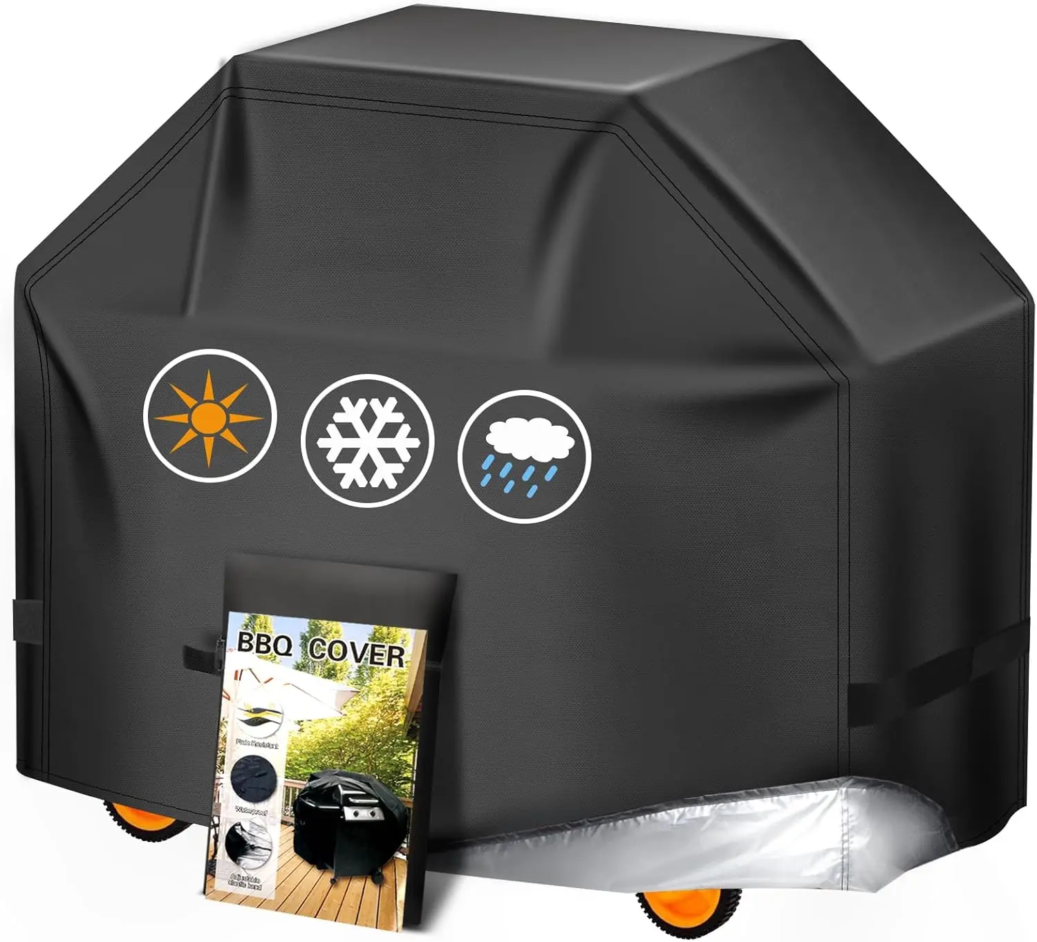 Nexgrill 58 in Weatherproof BBQ Gas Grill Cover, Modern Spun Polyester with Waterproof, Anti-UV, Resistant Features, Suitable for Weber, Char-Broil, Monument, Dyna-glo Outdoor Grills