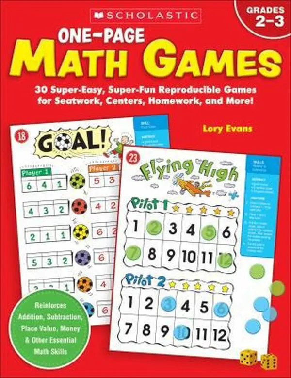 USED-One-Page Math Games by Evans, Lory (Paperback)