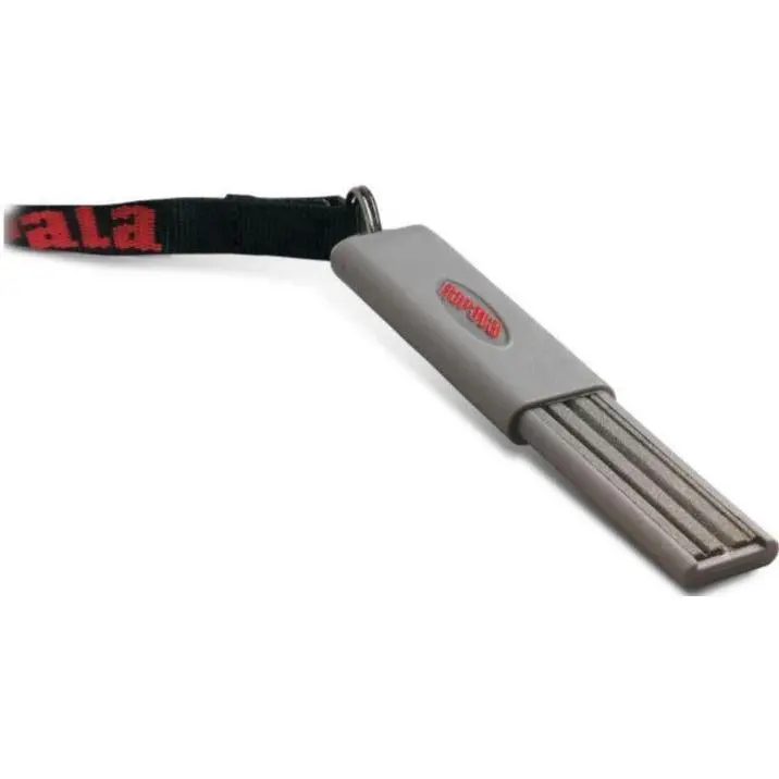 Rapala Retractable Hook Sharpener, Aluminum-Body, Compact Design, Boat-Ready, Equipped with Lanyard for Tackle Box Storage, Fine Grit Aluminum Oxide Stone