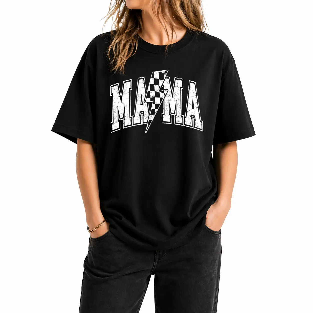 Women's Retro Graphic T-Shirt in Smooth Cotton, a Casual Loose-Fitting Tee with Short Sleeves and a Ribbed Crew Neck