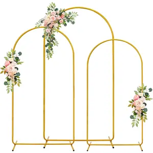 3 Pack Wedding Arch Backdrop Stand,  Metal Balloon Arch Stand (6FT, 4.9FT, 3.9FT), Set of 3 Arched Frame Decoration for Wedding, Birthday,  Shower, Party
