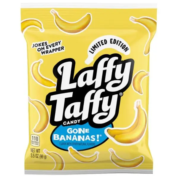 Taffy Mini Bar Bag, Banana, Chewy Taffy Candy, 3.5 oz