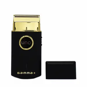 GAMMA+ Uno Mini-Sized Travel Cordless Mens Single Foil Shaver Micro-USB Rechargeable for Shorter Facial Stubble with Gold Titanium Foil Head