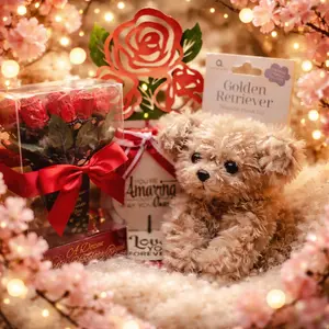 💖 Sweetheart Gift Set – Chocolate Roses, Plush & Love Keepsake