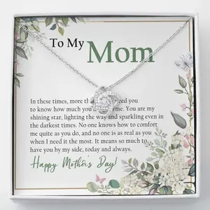 Mom Necklace Necklace for Mom - Love Knot BV842 - Necklace Jewelry with Gift Box for Birthday Anniversary. Necklace Jewelry With Meaningful Messages Card & Box